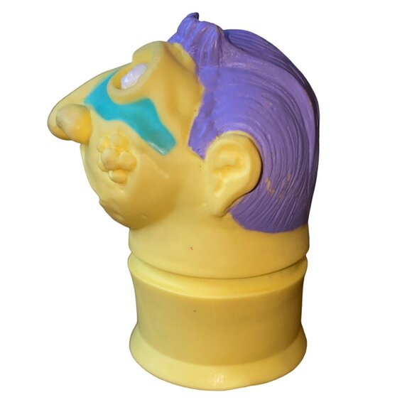 Vintage Eveready Monster Head Flashlight Toy 1980s Collectible Yellow & Blue Uni - Picture 5 of 14